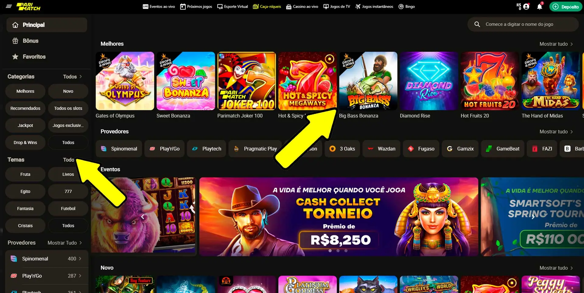 Escolhendo o de cassino da Parimatch