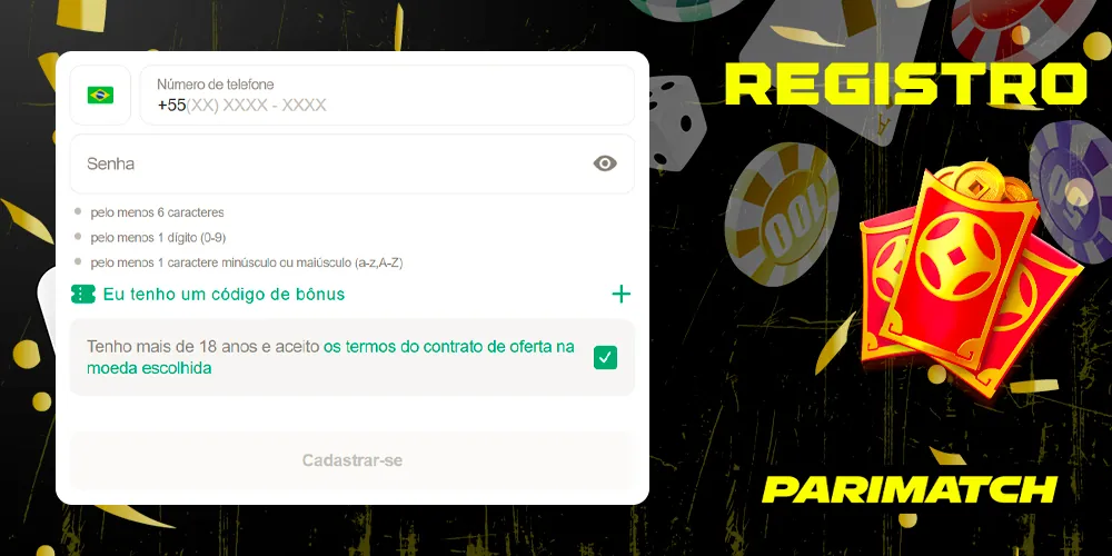 Registre uma conta para iniciar o jogo